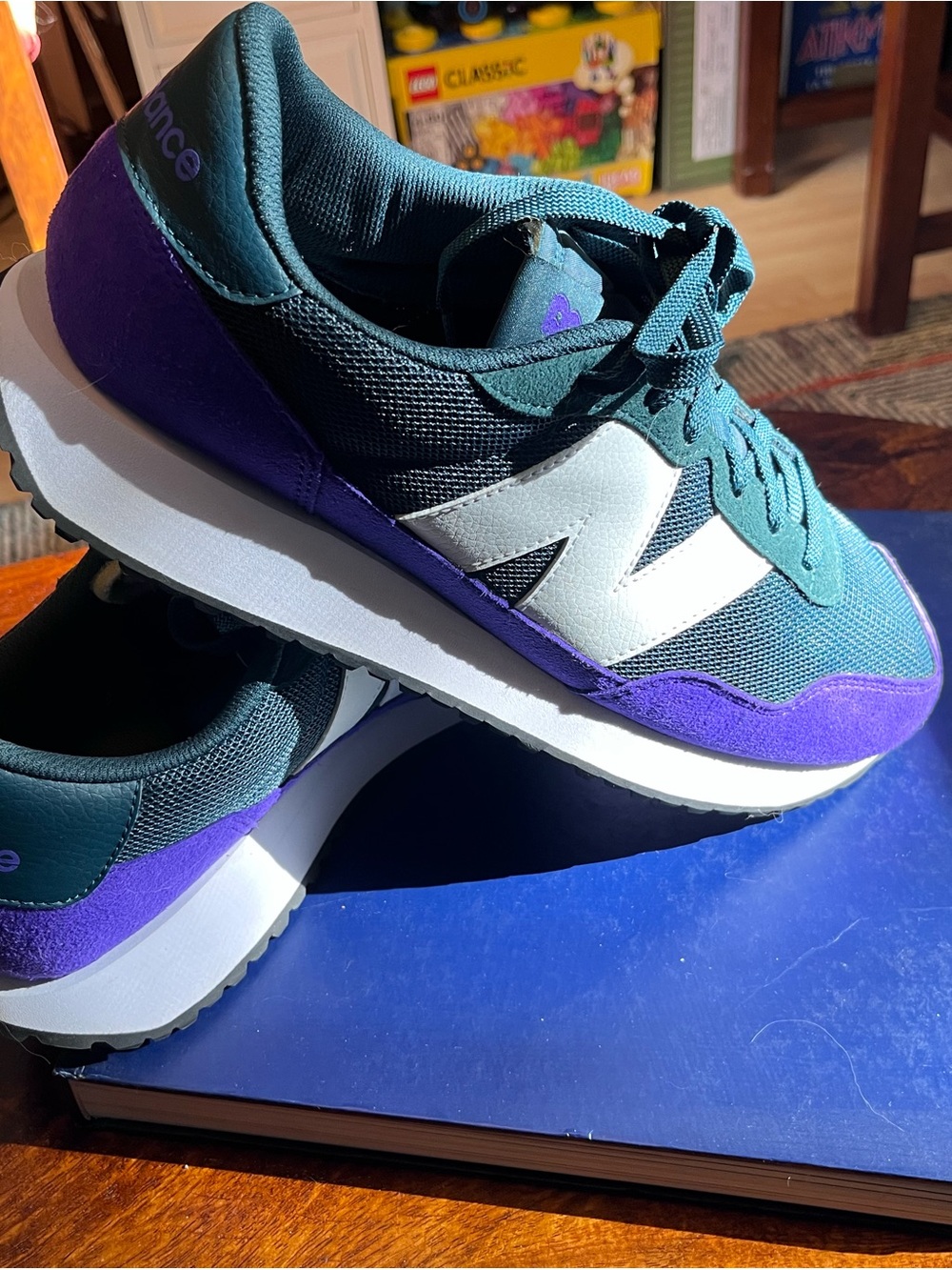 New Balance Teal, Purple & White Retro-Style Runners